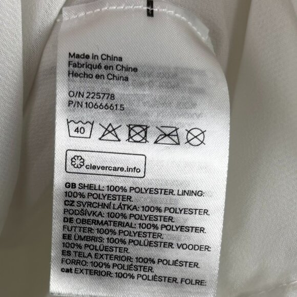 H&M Women's Romantic Off-White Sheer Flowy‎ Pleated Blouse Feminine Size XL - Picture 9 of 13